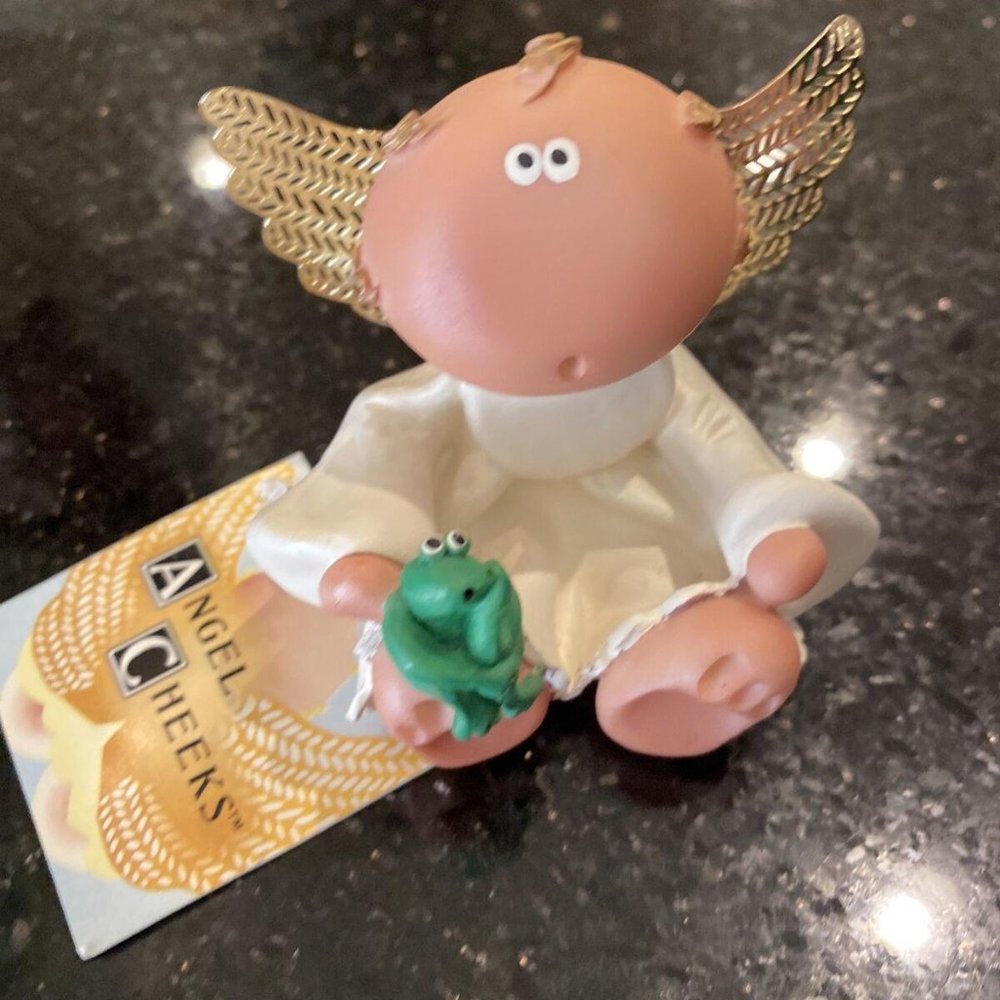 Angel Cheeks Ornament Angel With Frog Krik's Kritters Russ